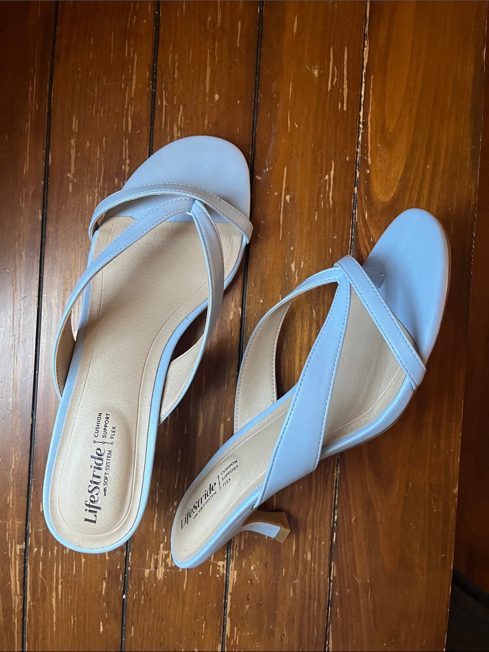 Life Stride Pastel Blue Strappy Mid-Heel Sandals. Never worn.
